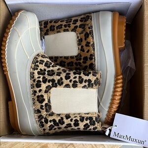 MaxMuxun Leopard Print Boots